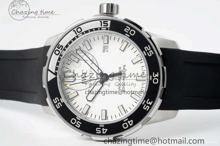 MIROTIME 0322 Premium Aquatimer Automatic SS RSF 1:1 Best Edition White Black Dial on Black Rubber Strap A 7067